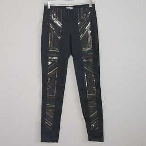 Nicole Miller Sequin Beaded Skinny Jeans Pants